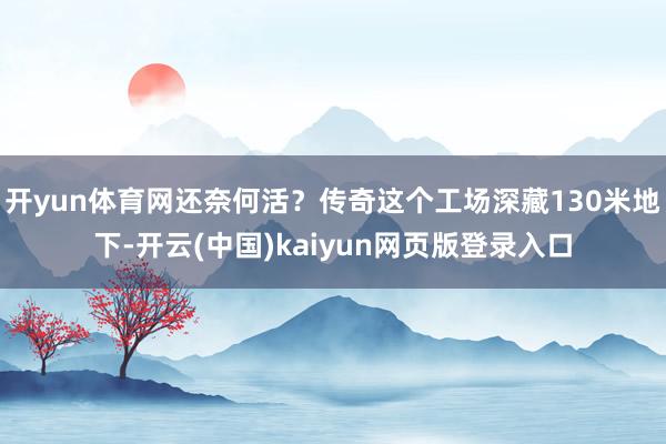 开yun体育网还奈何活？传奇这个工场深藏130米地下-开云(中国)kaiyun网页版登录入口