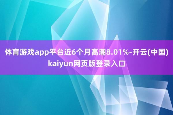 体育游戏app平台近6个月高潮8.01%-开云(中国)kaiyun网页版登录入口