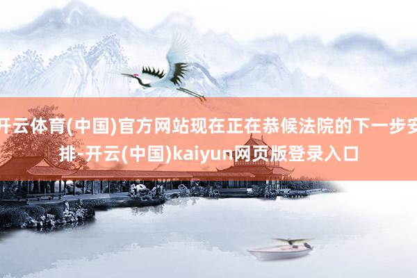 开云体育(中国)官方网站现在正在恭候法院的下一步安排-开云(中国)kaiyun网页版登录入口